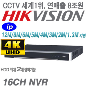 [16CH NVR] DS-7616NI-I2 [2HDD H.265 4K-4CH][