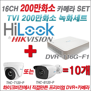 [올인원2M] DVR116GF1 16CH + 하이룩 200만화소 올인원 카메라 10개 SET (실내/실외형3.6mm출고)