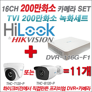 [올인원2M] DVR116GF1 16CH + 하이룩 200만화소 올인원 카메라 11개 SET (실내/실외형3.6mm출고)