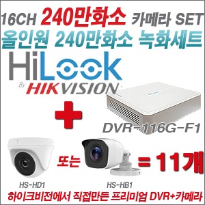 [올인원-2M] DVR116GF1 16CH + 하이크비전OEM 240만화소 카메라 11개 SET (실내형/실외형3.6mm출고)