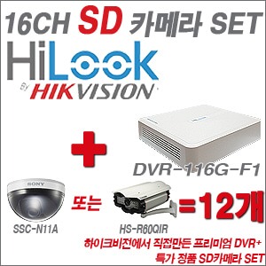 [SD특가] DVR116GF1 16CH + 특가 정품 SD카메라 12개 SET (실내형 3mm/실외형 4mm출고)