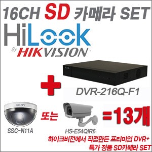 [SD특가] DVR216QF1 16CH + 특가 정품 SD카메라 13개 SET (실내형3mm/실외형8mm출고)