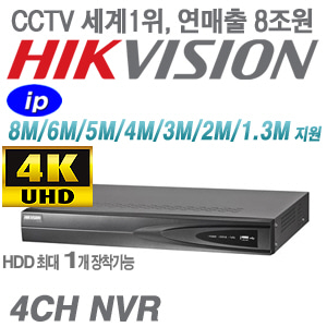 [4CH NVR] DS-7604NI-K1 [H.265 4K-1CH]