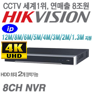 [8CH NVR] DS-7608NI-I2 [2HDD H.265 4K-2CH][