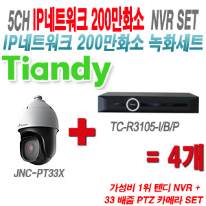 [IP2M] TCR3105I/B/P 5CH + 주연전자 200만화소 33배줌 PTZ카메라 4개 SET